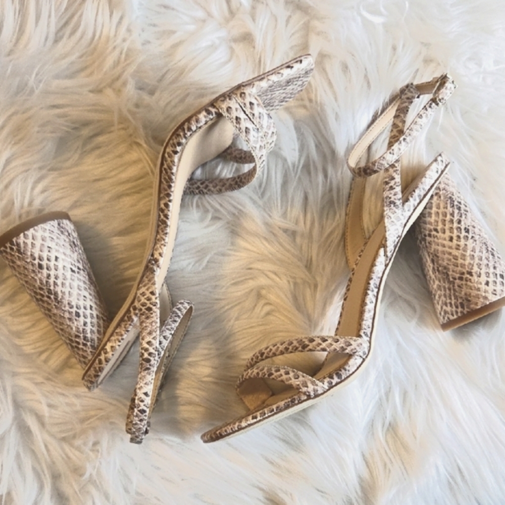 NWT Sam Edleman KIA Snakeskin strappy, heels, sz 8.5 M